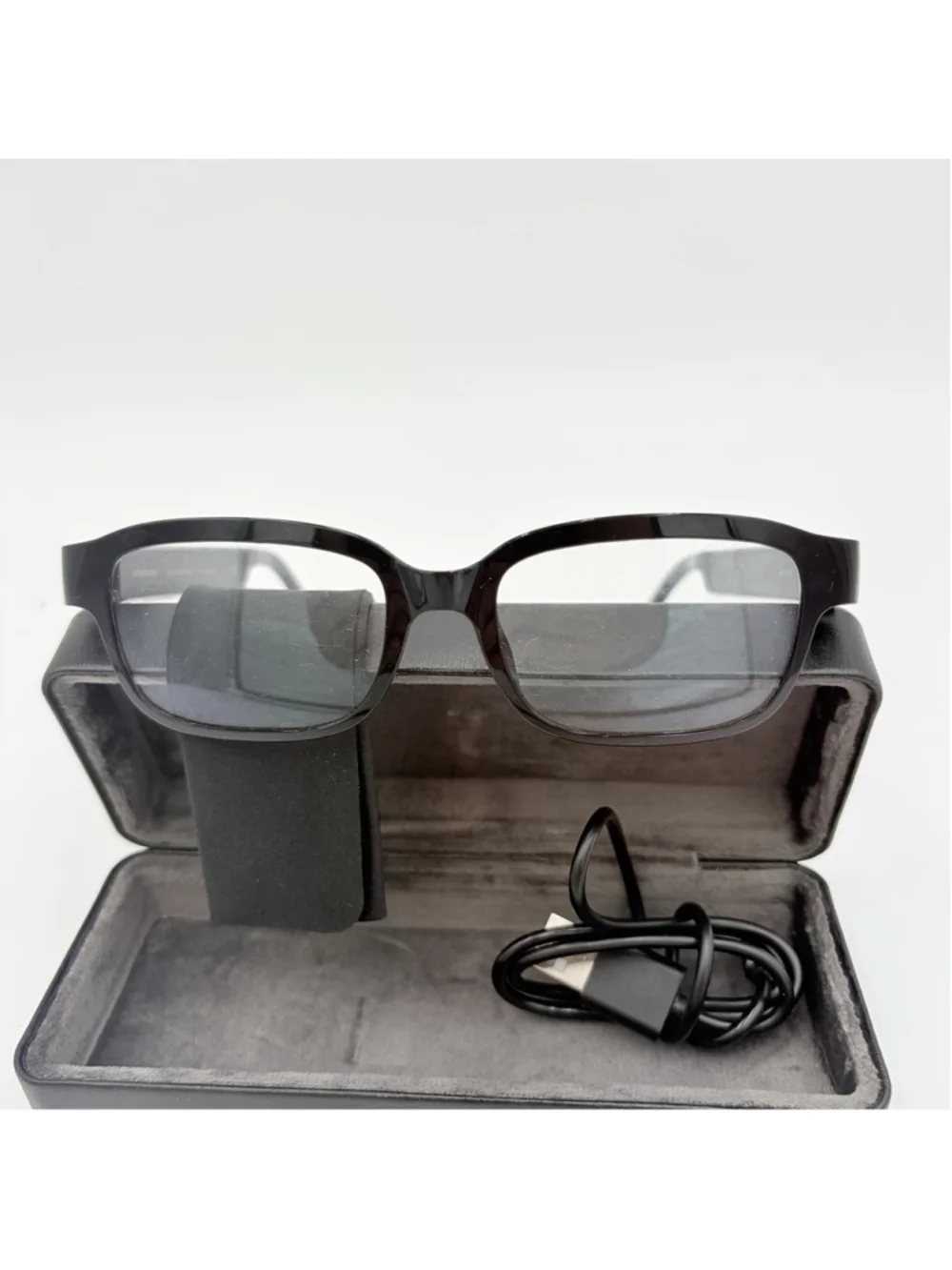 Amazon Echo Frames GR79BR Smart Glasses w/ Charging Case & Cable Untested